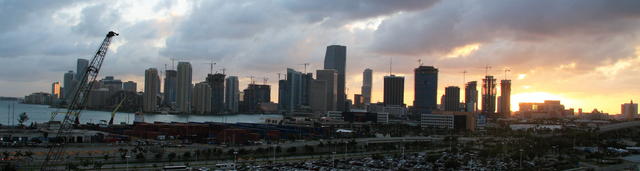 Sunset over downtown Miami