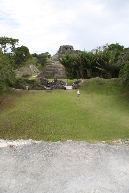 Xunantunich: view across plazas to El Castillo