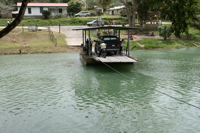 hand-crank ferry at river crossing at San Jose Succotz