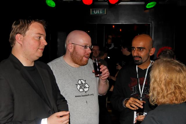 Remco van Mook (Virtu), Brian Nisbet (HEAnet), Kamran Khalid (RIPE-NCC), [back of] Caroline Merison (RIPE-NCC)