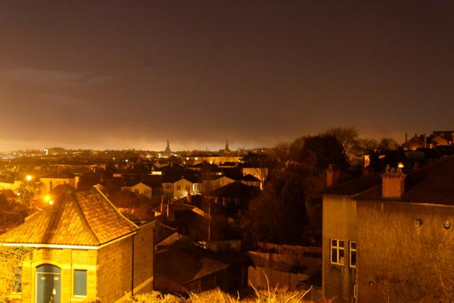 Overlooking Bristol at night