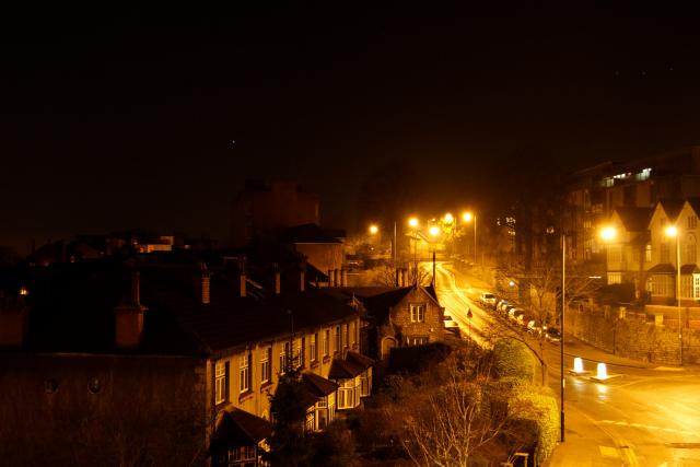 Overlooking Bristol at night